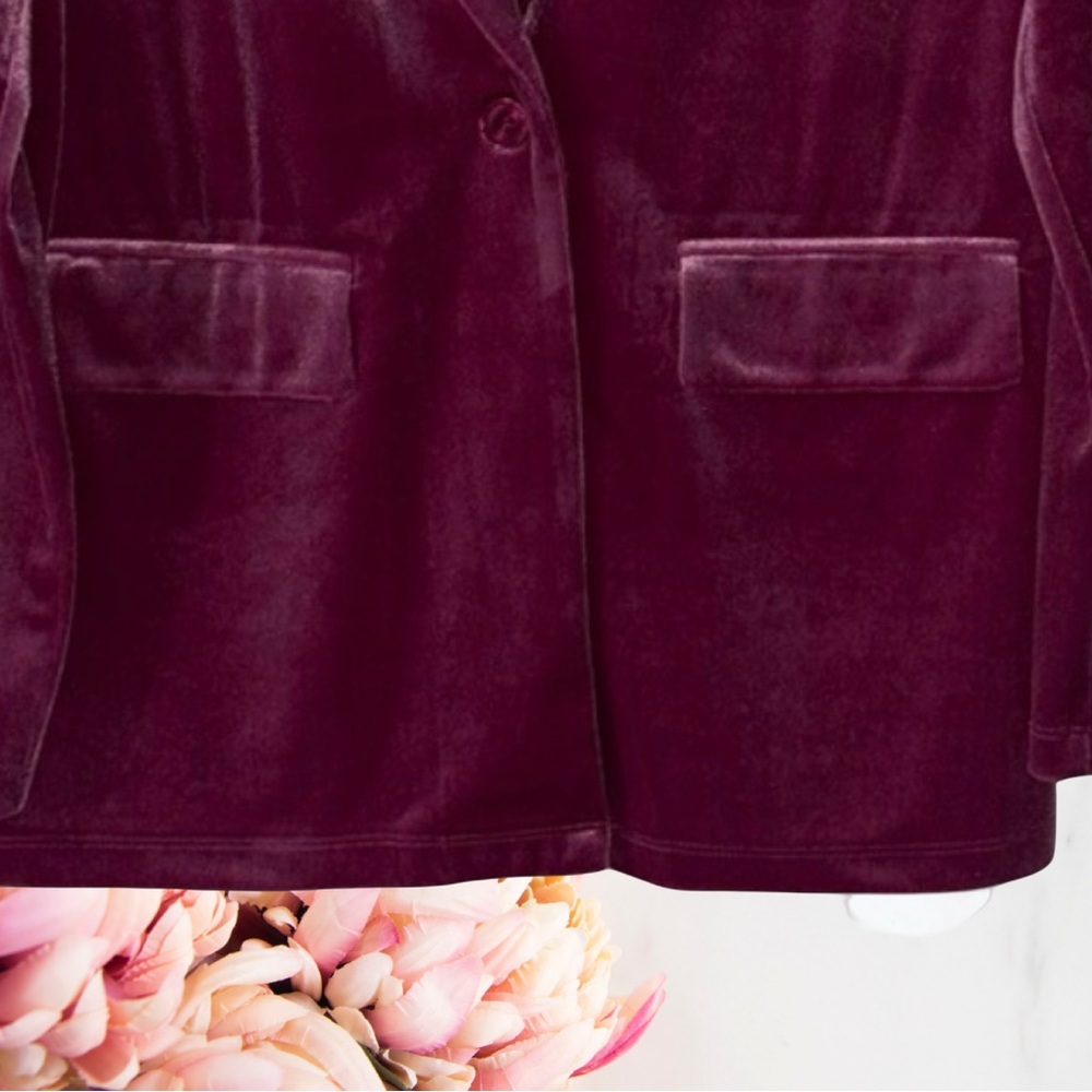 Sincerely Jules Velvet One front button Pockets Velvet Blazer Sz L NWT - Picture 4 of 6